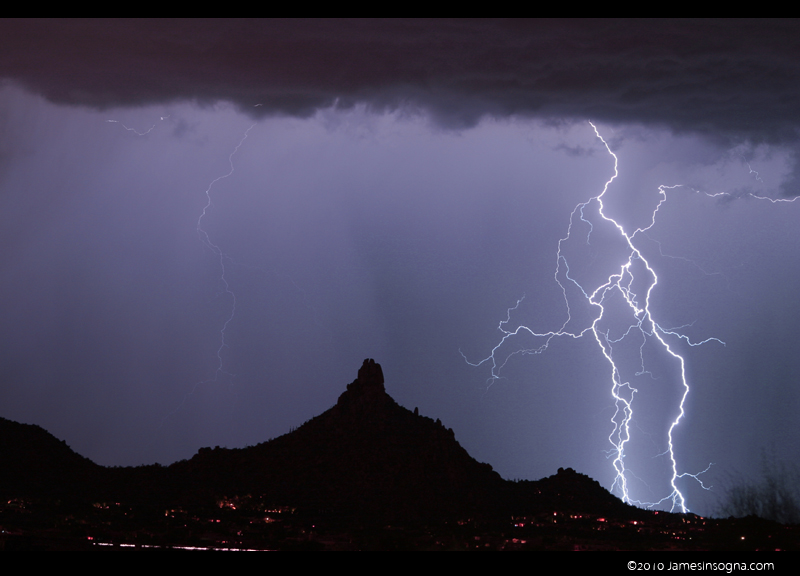 IMG 1973abc 800 Lightning Striking Next To Pinnacle Peak Arizona