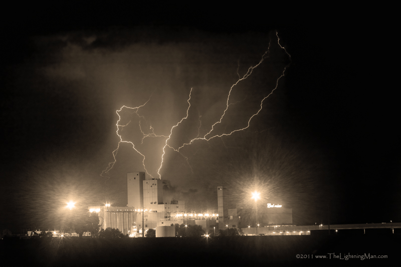 Budweiser Powered by Lightning sepia 800s Anheuser Busch Budweiser Brewery Powered by Lightning Sepia Image