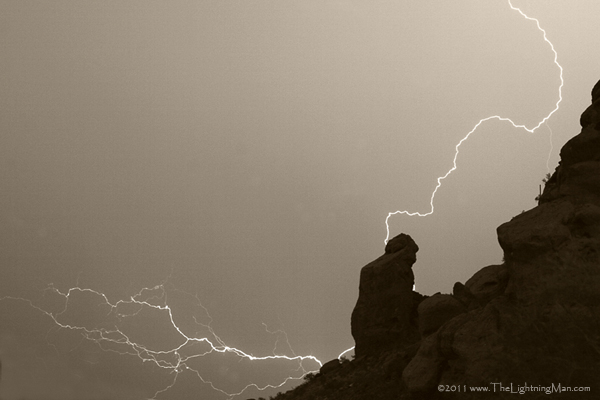 praying monk sepia 600s The Praying Monk Lightning Strike Phoenix Scottsdale Arizona