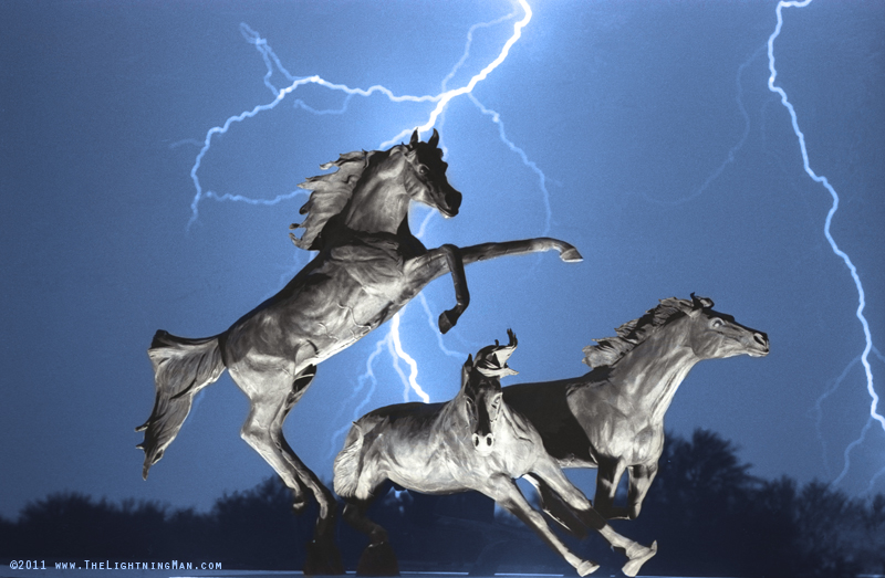 HorseWorldBWcolor800s Lightning At Horse World Black and White Color Image Print