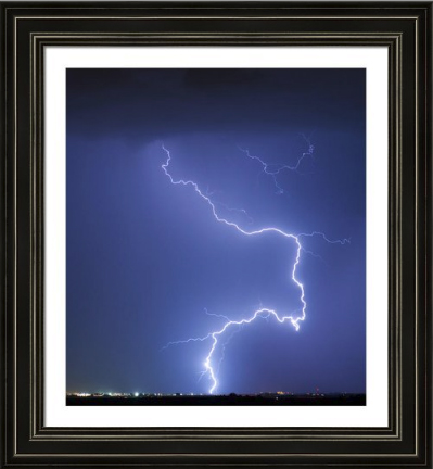 Nature Strikes Fine Art Lightning Photography Framed Print